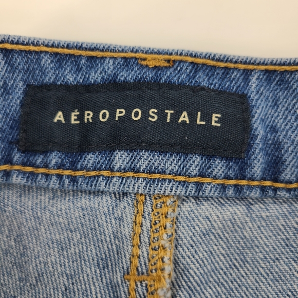 Aeropostale Medium Wash High Rise MOM SHORT 0 - Picture 9 of 10